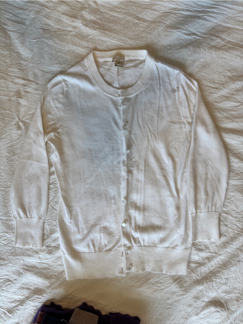 J. Crew, White, 100% Cotton, “Claire” Sweater, XS